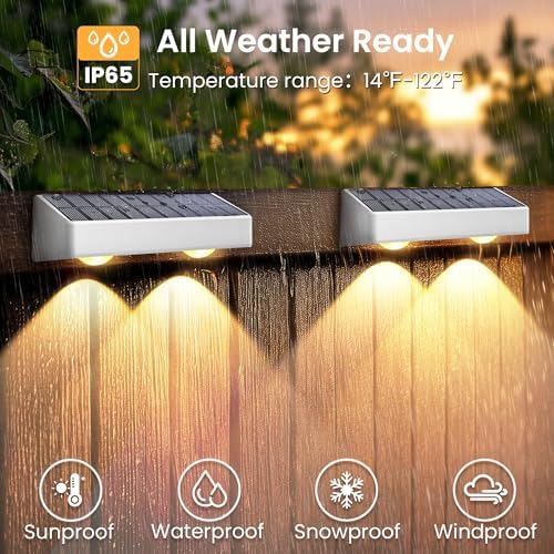 SOLPEX Solar Fence Lights Outdoor, 9 Fixed Colors ＆ Color Changing Fence Solar Lights Outdoor Waterproof IP65, LED Deck Lighting for Backyard Wall Step Patio Railing Pool Porch (8 Pack) - Image 6