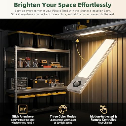 Aoxun 10 x 12FT Outdoor Storage Shed with 2 Pack Motion Sensor Light, Brown - Image 4