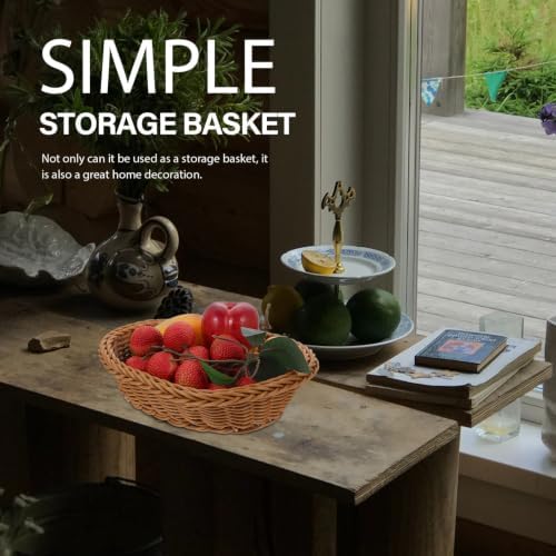 Oval Plastic Woven Basket Xmas for Bread, Fruit, Storage Use - Image 4