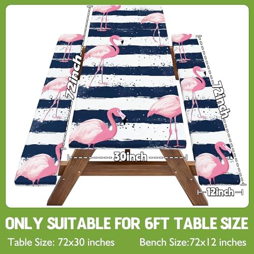 Picnic Table Cover with Bench Covers Elastic Table Cloth Cool Fun Unique Ideas Birthday Christmas Xmas Valentine's Day Camping Gifts for Camper RV Owner Camping Lovers Couple Women Men Mother Father - Image 2