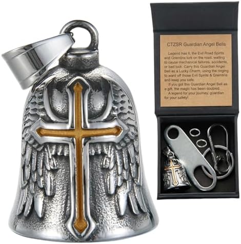 Motorcycle Bell Guardian Angel Gremlin Lucky Charm Gift For Riders by CTZSRGuardianAngelGoodLuckBells