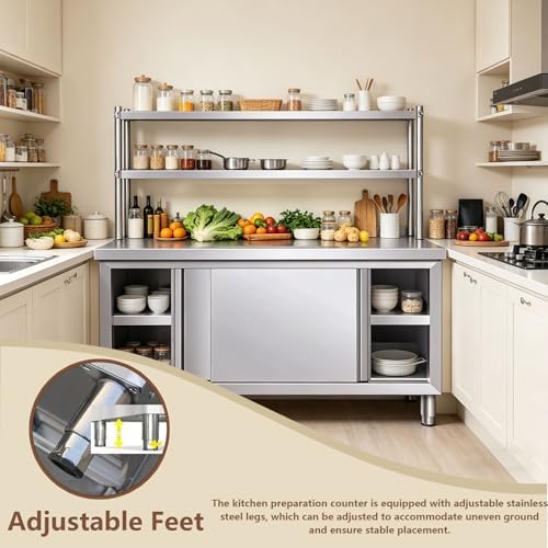 Stainless Steel 40×23×56 in Commercial Prep Work Table - Image 6