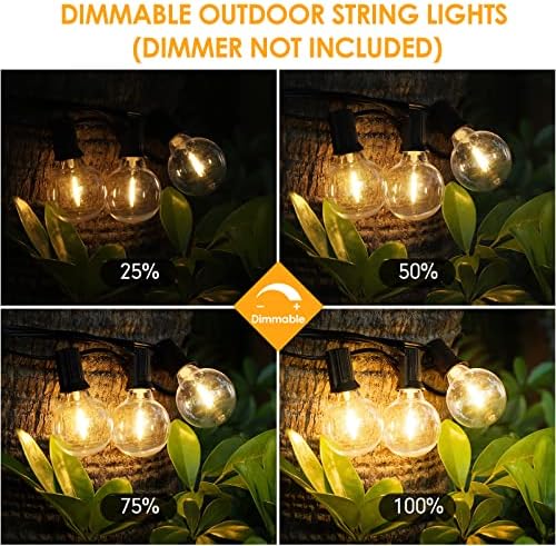Mlambert 200Ft(4x50Ft) Outdoor String Lights, G40 Globe Patio Lights Connectable with 100+6 Waterproof LED Bulbs for Backyard Garden Porch-Black Wire - Image 3