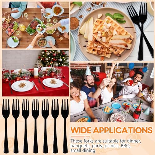 60 Pcs Black Disposable Plastic Forks Cutlery Heavy Duty Dinnerware Plastic Silverware Flatware for Home Office School Party Picnics Restaurant Outdoor Events or Every Day Use (Black) - Image 7