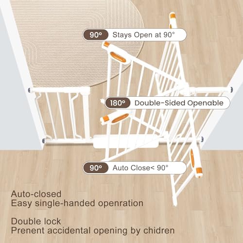 owlie Narrow Baby Gate with Door 23.6-27.6 Inch for Stairs Small Doorways - Image 2