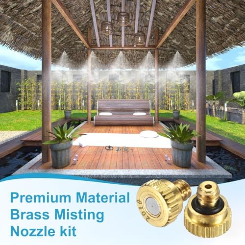 M METERXITY 10-Pack Brass Misting Nozzles, 0.008inch/0.2mm Orifice Heavy Duty 10/24 UNC Screw Thread Misting Nozzle Plug for Outdoor Spray Cooling System/Patio Mist System/Dust Control - Image 5