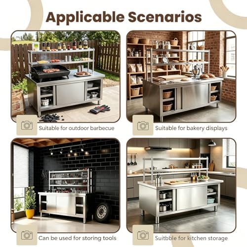Stainless Steel 40×23×56 in Commercial Prep Work Table - Image 4