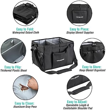 HAUSHOF Large Grill and Picnic Caddy with Paper Towel Holder - Image 5