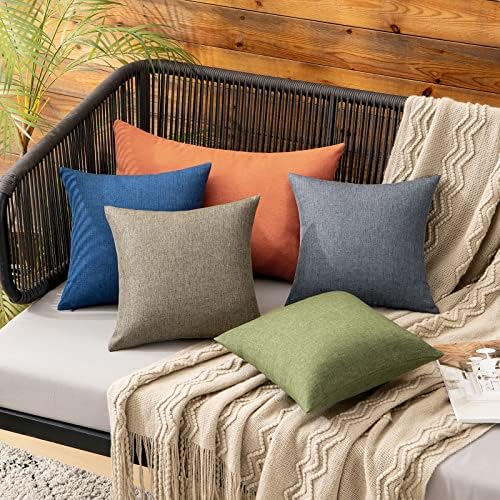 MIULEE Decorative Outdoor Pillow Covers Christmas 12x12 Dark Green - Image 4