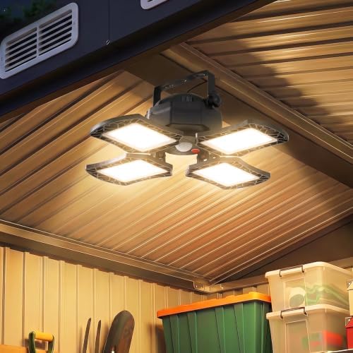 Aoxun 12 x 10FT Outdoor Storage Shed with Solar-Powered Light, Brown - Image 5