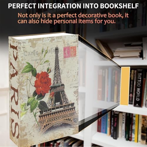 Decorative Book Safe Lock Box, Vintage Diversion Hidden Safe Faux Book Box - Image 4
