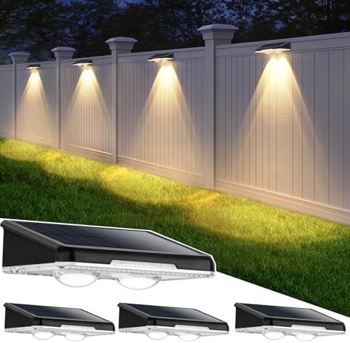 Brightever Solar Fence Lights Outdoor Black 4-Pack, 3000K/5000K/6500K by Brightever