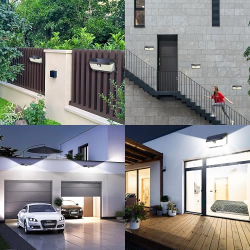 Brightever Solar Outdoor Lights, 4000LM 388 LEDs Motion Sensor Solar Powered Outdoor Light, IP65 Waterproof Exterior Flood Security Lights with 270° Wide Angle & 3 Modes for Patio Garage, 2-Pack - Image 2