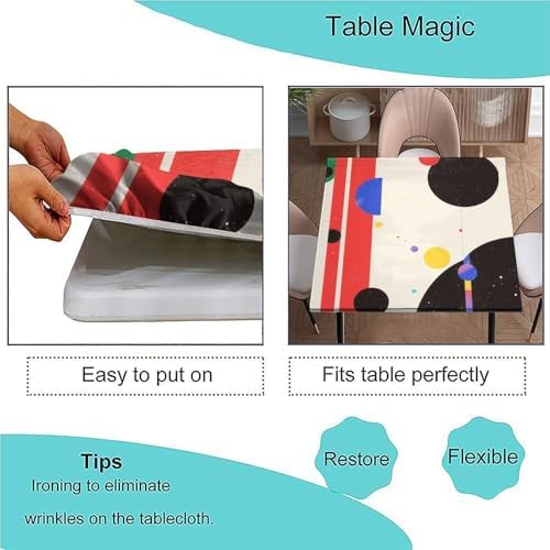 Card Table Cloth, Modern Minimalism Pattern Printed on Stain Resistant Outdoor Square Table Cover, Great for Outdoor Picnics Patio Lunch, Fit for 36" x 36" Square Tables - Image 3