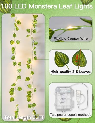 suddus 33FT Watermelon Vines with Lights Battery&USB Powered Copper Wire - Image 5