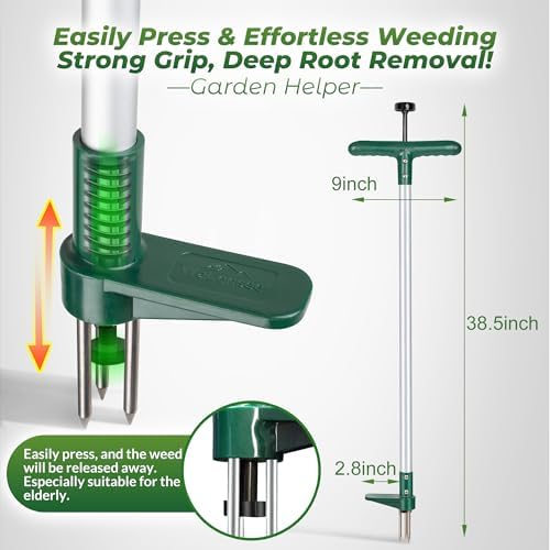 Walensee Weed Puller, Stand Up Weeder Hand Tool, Long Handle Garden Weeding Tool with 3 Claws, Hand Weed Hound Weed Puller for Dandelion, Standup Weed Root Pulling Tool and Picker, Grabber (1 Pack) - Image 2