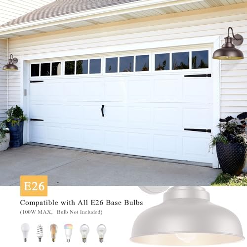 Dusk to Dawn Outdoor Barn Lights Outdoor Wall Sconces Farmhouse Exterior Wall Mount Light Vintage Outside Lighting Fixture Industrial Bronze Lantern for Porch Garage Shed Patio, 2 Pack - Image 7