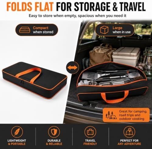 Grill Utensil Storage Bag, 24"" x 8"" x 8" Spacious Handy Grill Bag for BBQ and Grilling Tools, Waterproof Oxford Fabric Grill Tool Storage Bag, accessories storage Compatible with Blackstone - Image 7
