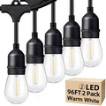 Outdoor String Lights 96FT(48×2), Commercial Grade Heavy Duty Patio Lights by Lakumu