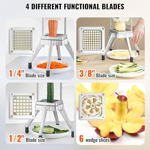 VEVOR Commercial French Fry Cutter, 4 Blades Lever Vegetable Chopper - Image 3