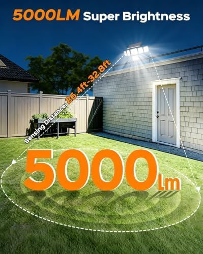 5000LM Solar Flood Lights Outdoor,6-Head,Motion Sensor Lights with Remote - Image 2