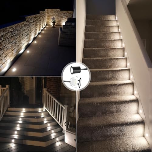 RNEHON Recessed LED Deck Lights Kits with Protecting Shell, Φ1.18in Cool White Low Voltage 12V IP67 Waterproof Outdoor Landscape Lighting for Yard Stair Step Patio Floor Kitchen Decoration (30Pack) - Image 3