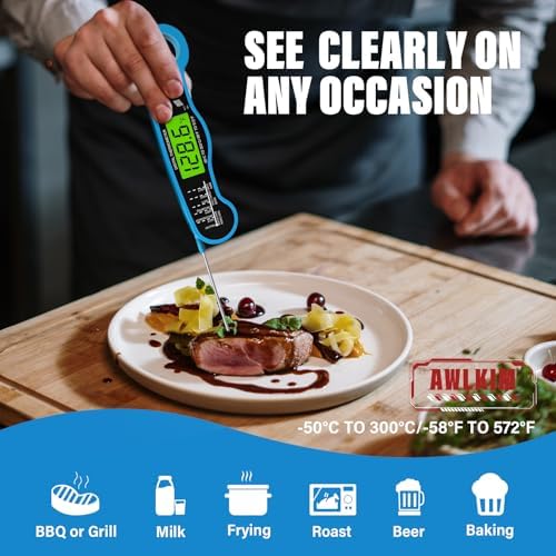 AWLKIM Meat Thermometer Digital, Instant Read Food Thermometer, Blue - Image 5