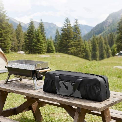 Grill Tool Storage Bag for BBQ Utensils up to 22" – Large BBQ Utensil Organizer with Pockets, Portable Barbecue Accessories Carrying Case for Camping, Outdoor Cooking (Bag Only, Black) - Image 6