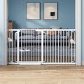 Wide Baby Gate for Stairs 71-85.5 Inch Pressure Mounted, Auto Close Child Baby Gates for Doorways No Drill, Walk Through Dog Gate Indoor for The House, White by Unknown