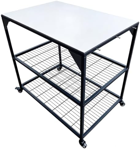 3-Tier Rolling Utility Grill Cart with Wheels, Stainless Steel by JINBETTERGRILLPARTS