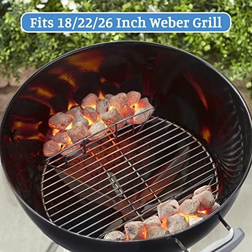 Stainless Steel Charcoal Rails for Weber Charcoal Grill,Indirect BBQ Grilling Accessories for 18/22/26 Inch Weber,Replacement for 7402 Charcoal Rails(Set of 2) - Image 6