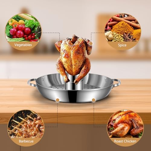 Beer Can Chicken Holder, 12" Large Stainless Steel Chicken Rack for Grill - Image 6