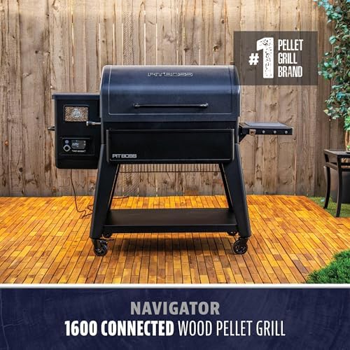 PIT BOSS 1600 Navigator Series WiFi & Bluetooth Wood Pellet Grill & Smoker, Flame Broiler and Touchscreen Controller, 1,593-Sq. in. Cook Space, 180°F to 500°F Temp Range, Meat Probe, 30 lb. Hopper - Image 2