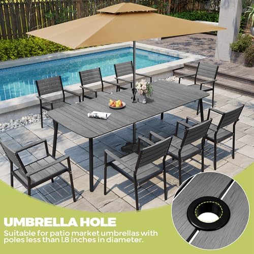 93" Outdoor Dining Table for 10 Aluminum Patio Table - Image 3