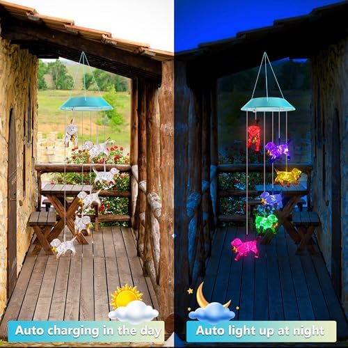 Solar Wind Chimes Outdoor, Color Changing Dog Gift for Mom Grandma - Image 5