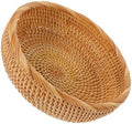 Woven Picnic Basket Large round Sturdy Handwoven Rattan Fruit Storage Basket for Outdoor Dining and Kitchen Organization by COOPHYA
