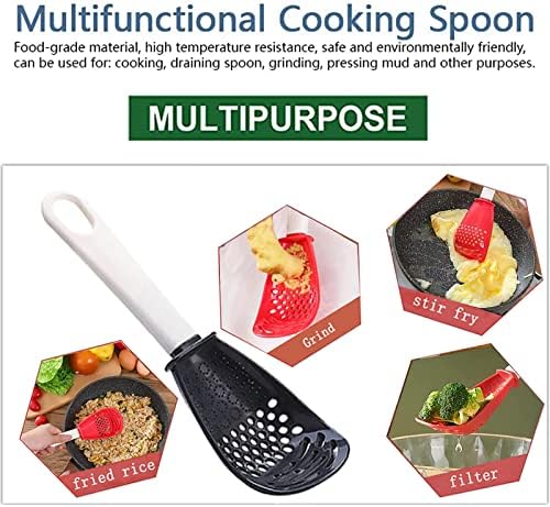 Cupid's Arrow 6in1 Multifunctional Kitchen Cooking Spoon - Egg Yolk Separator, Grater, Masher, Colander, Skimmer, Scoop - Heat Resistant, Plastic, 8.86 x 2.75 x 1.79 inches - Image 4