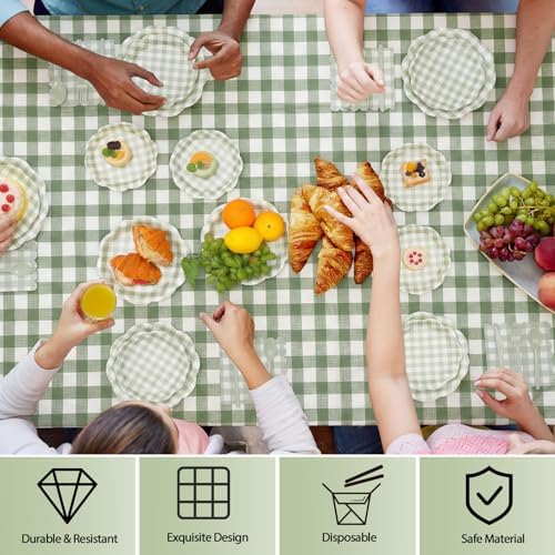 Havawish 340 Pcs Gingham Picnic Style Gingham Party Supplies - Image 4