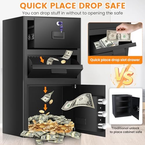 5.6 Cuft Drop Safe Box for Business, Money Safe with Quick Place Drop Slot - Image 3