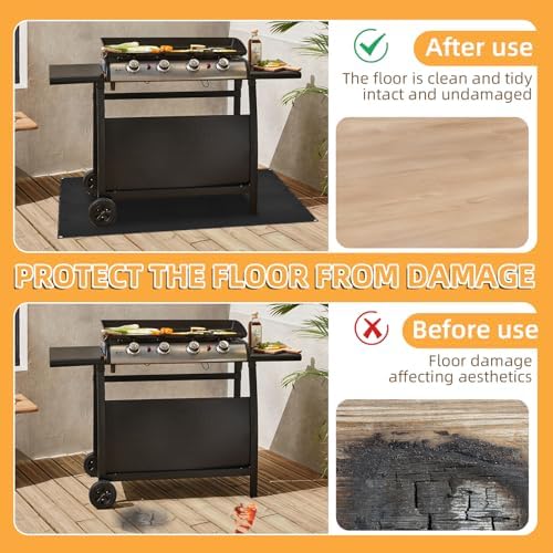 Under Grill Mat for Outdoor Grilling, 70 x 48 inches Double-Sided Fireproof Waterproof BBQ Protector for Deck and Patio Under Grill Mat for Outdoor BBQ - Image 4
