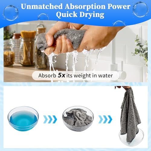 FIXSMITH Shop Towels-200 Pack, Multi-Functional Shop Rags, 12 x 16 in Microfiber Cleaning Cloth, Highly Absorbent Cleaning Rags, Cleaning Towels for Car Kitchen Home Office - Image 4