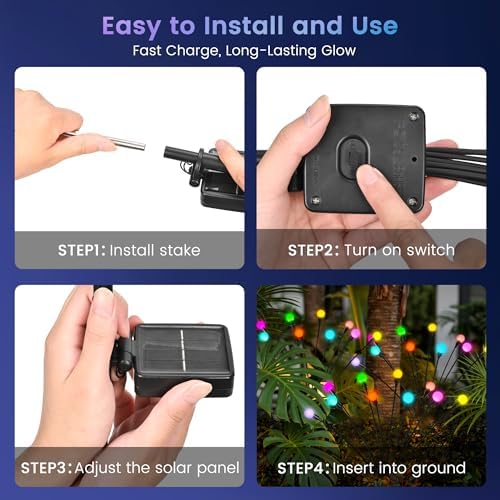 Solar Garden Lights, 8 Pack Color Changing Solar Christmas Decor - Image 2