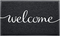 Door Mat, Welcome Mat Low Profile Floor Mat Front Doormat Indoor and Outdoor Doormat Non Slip Rugs for Entryway, Patio, High Traffic Areas (32"x20", Black-Welcome) by Knockety