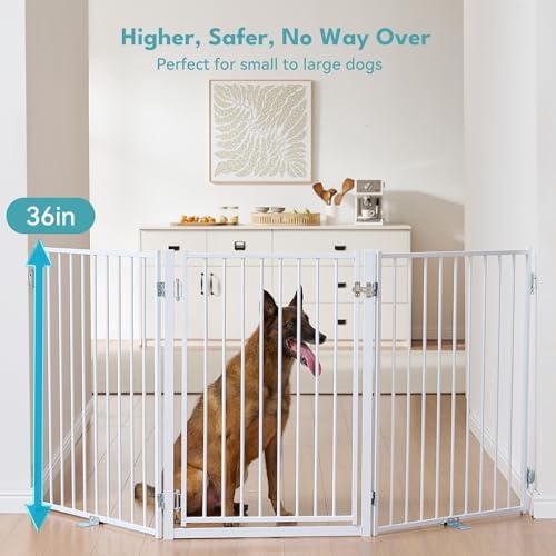 No Pawblems Freestanding Dog Gate with Door for Indoor & Outdoor, 36'' Tall - Image 5
