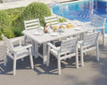 AMERLIFE 7-Piece HDPE Patio Dining Set with 71" Outdoor Table, White by AMERLIFE