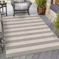 OJIA Outdoor Area Rugs 4'x6' Striped Patio Rug Washable Woven Camping Rug by OJIA