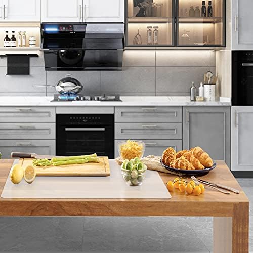 Ewen 31.6x23.5in 2mm Silicone Mats for Kitchen Counter, Extra Large Thick Heat Resistant Bar Mats for Countertop Protector Nonslip Placemat for Air Frye Crafts Work Glass Top Stove Work Translucent - Image 2