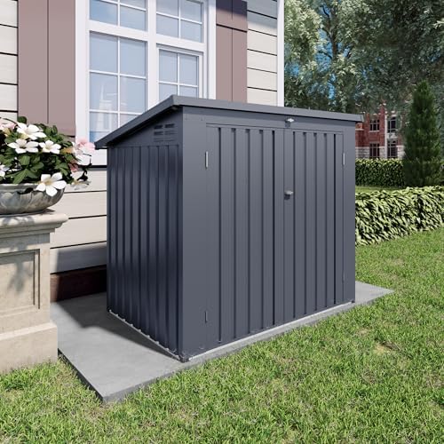 64.57" Bear Proof Outdoor Trash Can Storage Shed for 2 Bins, Metal Garbage Bin Enclosure, Waterproof Small Generator Shed, Outdoor Waste Bin Storage Cabinet for Garden Yard - Image 2