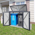 64.57" Bear Proof Outdoor Trash Can Storage Shed for 2 Bins, Metal Garbage Bin Enclosure, Waterproof Small Generator Shed, Outdoor Waste Bin Storage Cabinet for Garden Yard by Unknown
