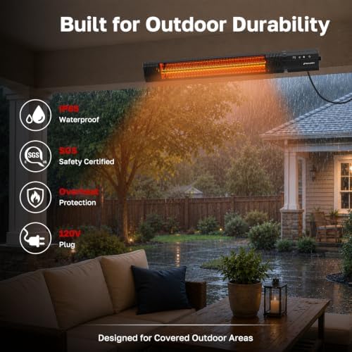 ThermoMate Outdoor Patio Heater 1500W 120V Plug-in, Infrared Carbon Fiber - Image 5
